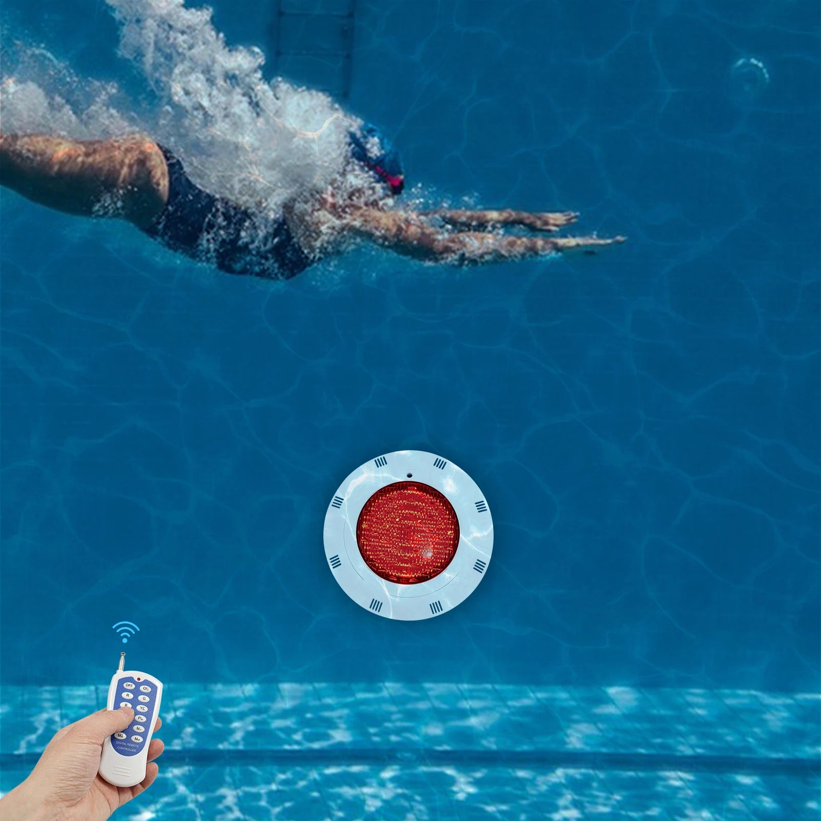 45W RGB LED Underwater Swimming Pool Light IP68 Waterproof 7 Colors Changing Underwater Pool Lights with Remote Control TAVEN System LLC