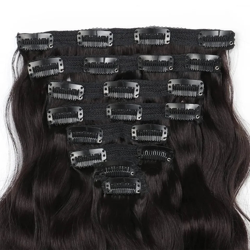 Body Wave Clip In Brazilian Virgin Human Hair Extensions