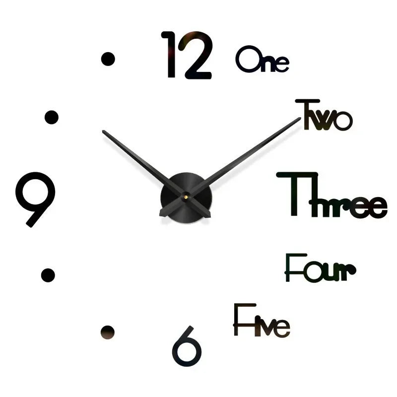 New Modern Design Large Wall Clock 3D DIY Quartz Clocks Fashion Watches Acrylic Mirror Stickers Living Room Home Decor Horloge - TAVEN System LLC