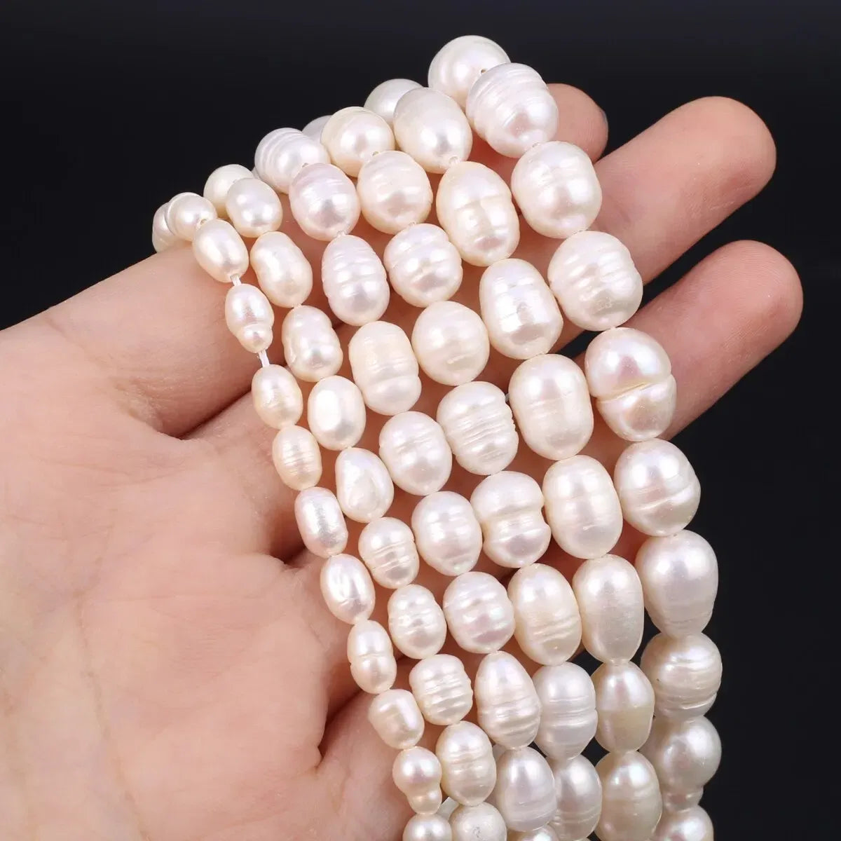 Color: WHITE, Item Diameter: 3mm - Rice Beads A Quality Natural Freshwater Pearls 5-6mm Loose Spacer Beads for Jewelry Making Supplies DIY Women Necklace Bracelet Taven