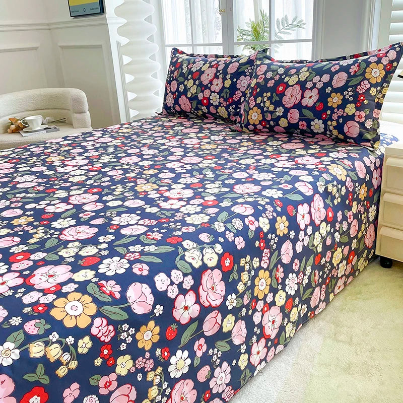 1pc Bed Sheet Flower Printed Top Sheets Single/Queen/King Bedsheet for Double Beds Floral Flat Bed Sheet(without pillowcase) TAVEN System LLC