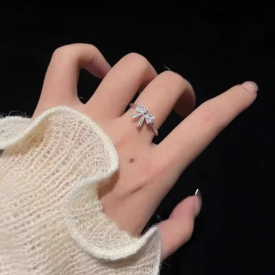Kpop Retro Gothic Silver Color Heart Metal Ring For Women Girls Vintage Y2k Crystal Open Rings Punk Geometry Rings Party Jewelry TAVEN System LLC