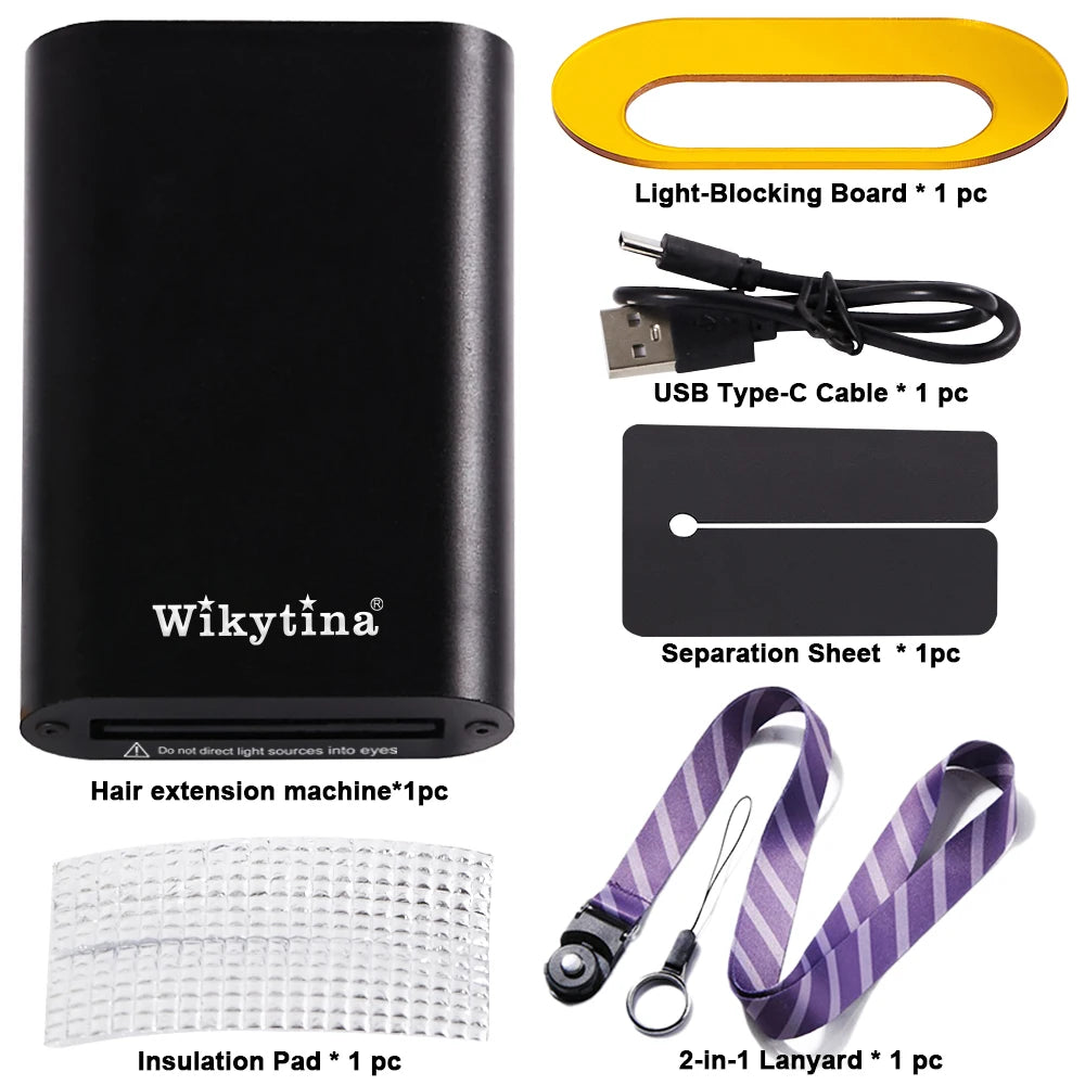 Light Hair Extension Kit with V Light Glue Curing Tool