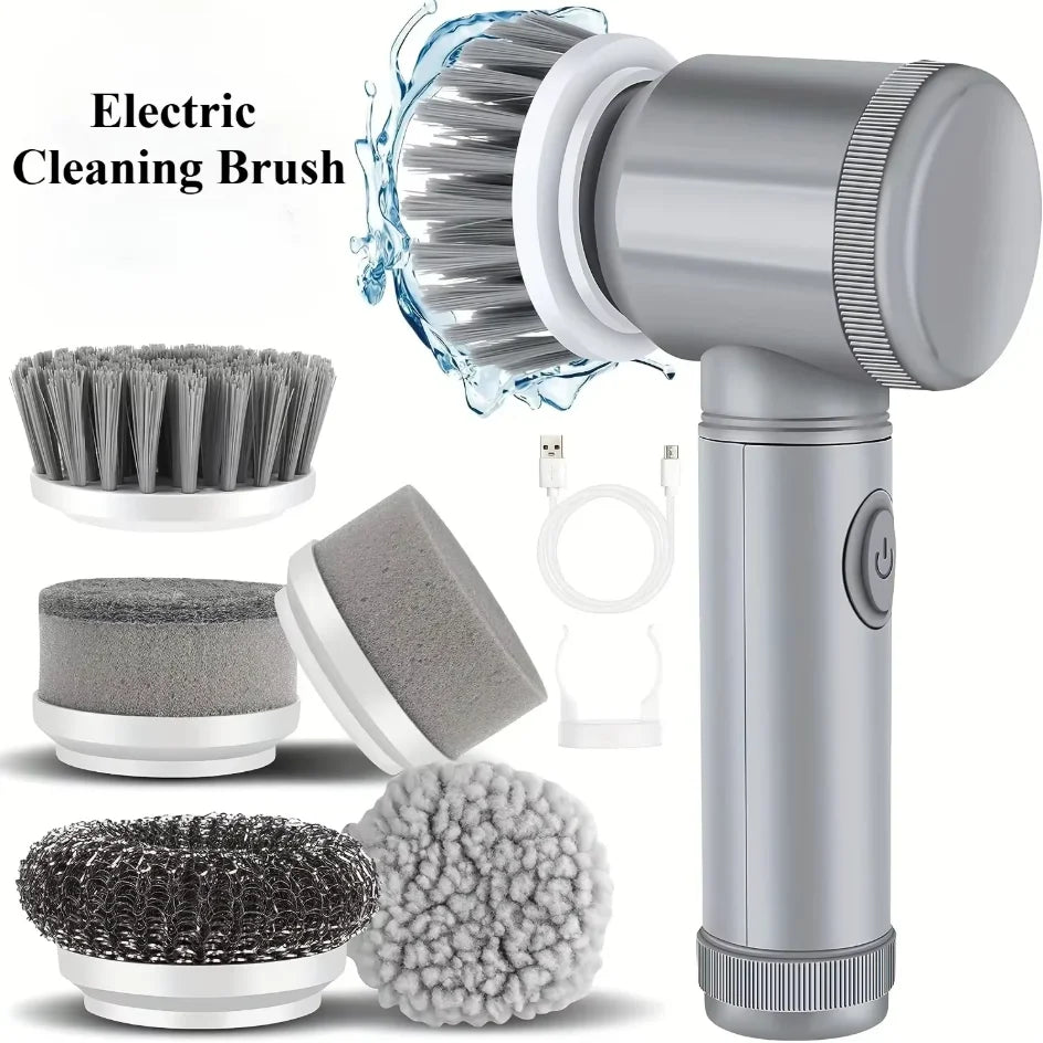 5-in-1 Electric Spin Scrubber Brush for Bathroom Tile Bathtub Sink, Power Scrubber with 5 Replaceable Brush Heads TAVEN System LLC