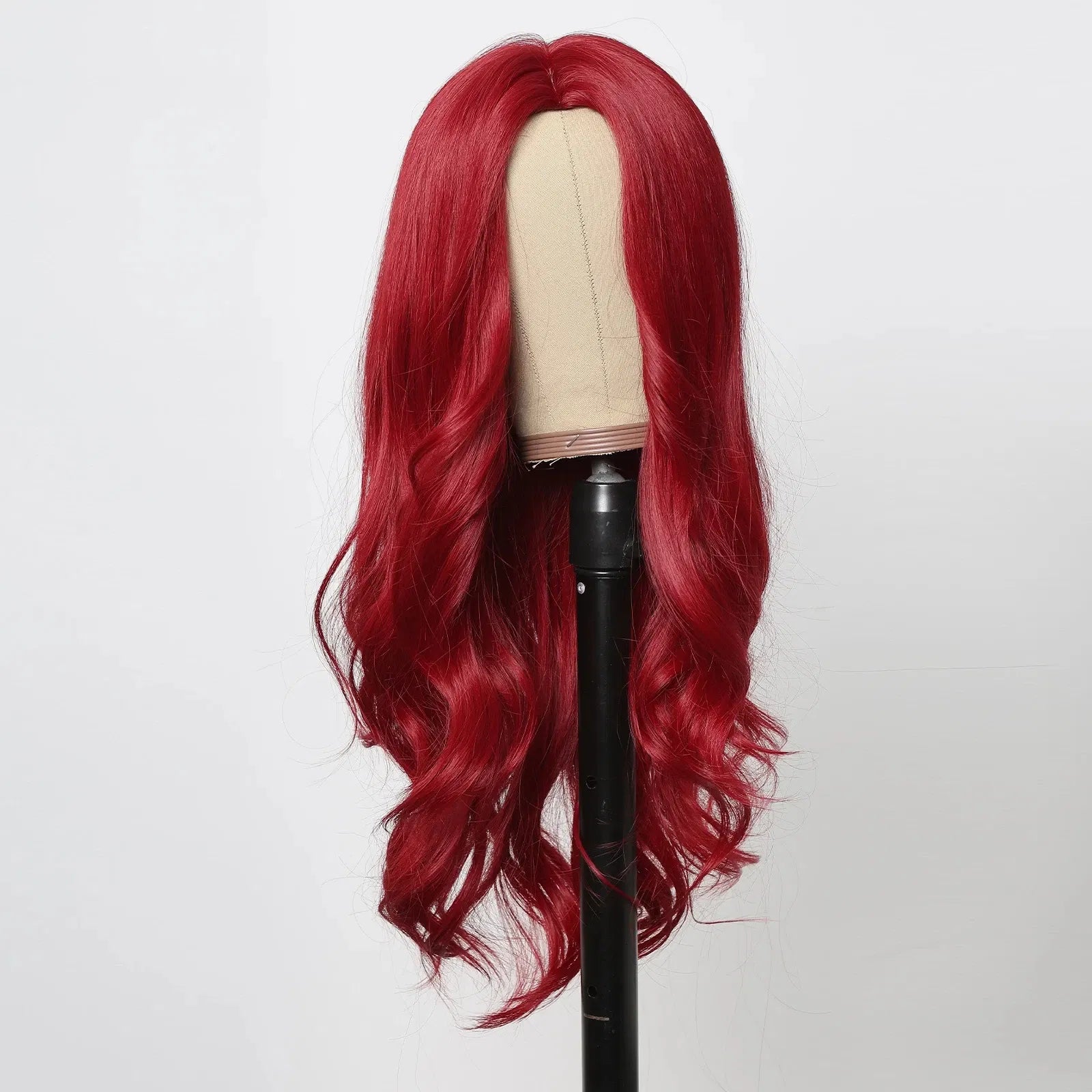 Color: #350 - Red Synthetic Wigs Long Body Wavy Wig Natural Hairline Daily Red Hair Heat Resistant Fiber Smooth Party Cosplay Wig Taven