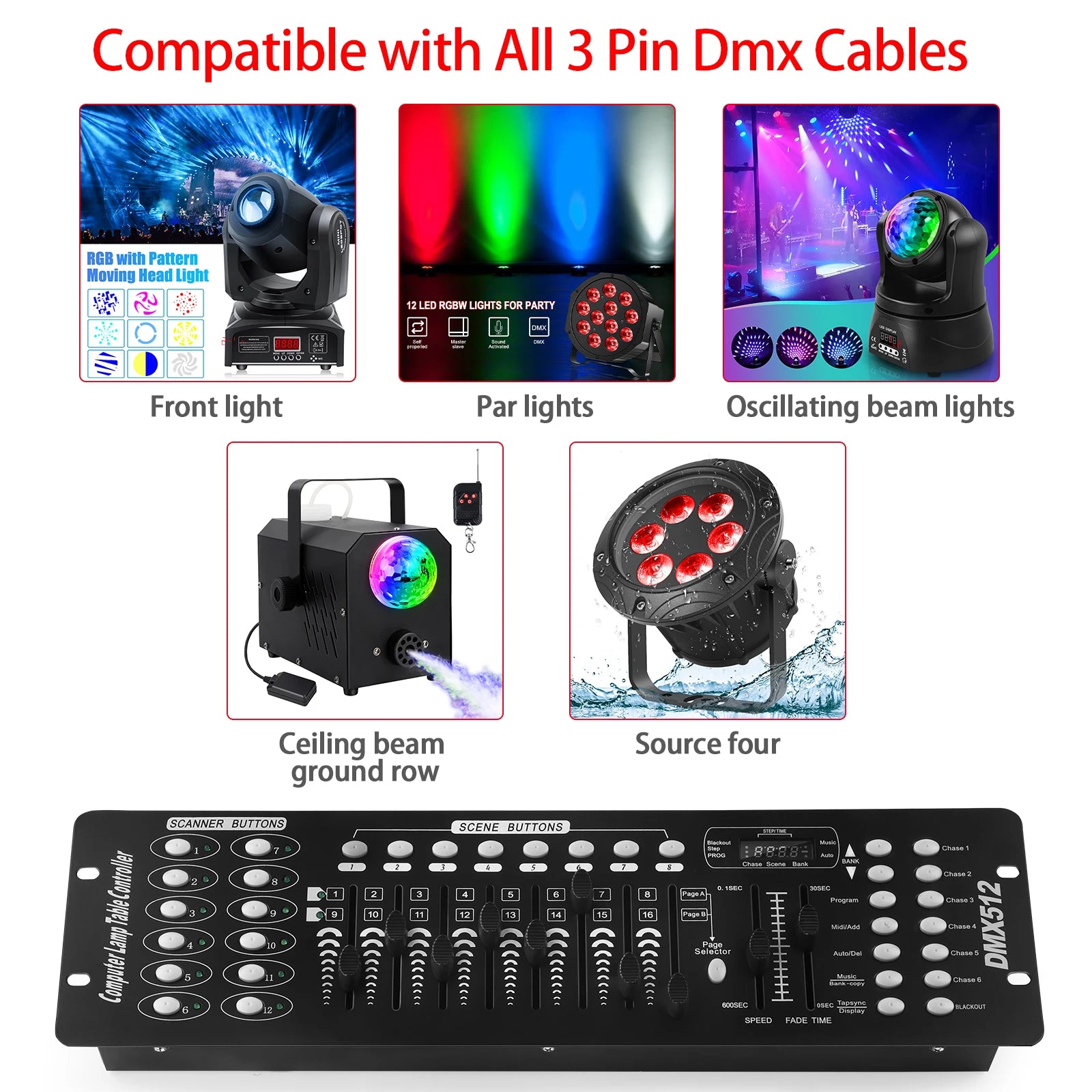 U`King DMX 512 Controller 192 Channel DMX Console Stage Light Console For Party DJ Disco Lights Show Night Club TAVEN System LLC