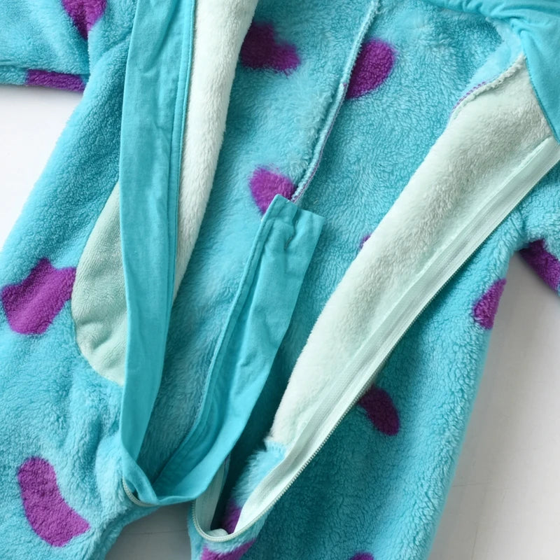 Baby Fleece Hooded Cartoon Horn Winter Snowsuit Romper Outfit
