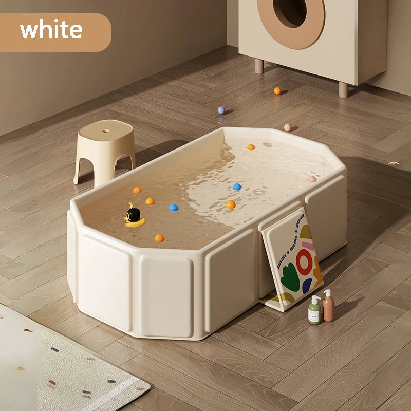 1PC green and white children's portable thick folding bathtub, suitable for travel TAVEN System LLC