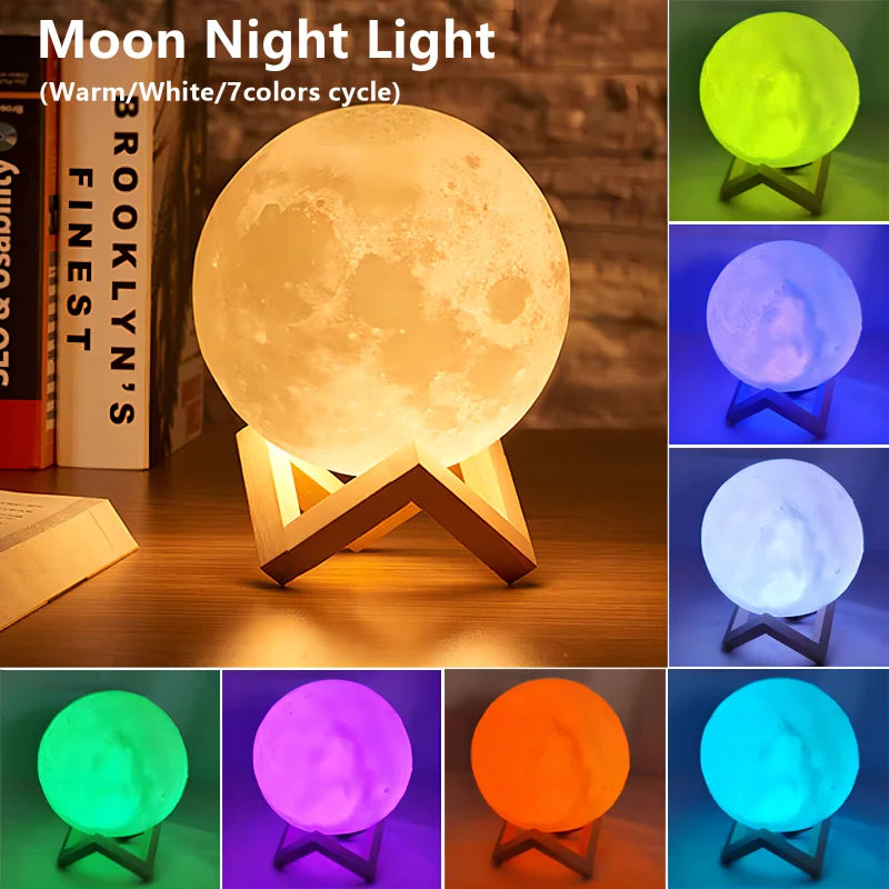 Book Light LED Moon Light Galaxy Light, Moon Night Light, Girl, Boy, Child Birthday Gift, Bedroom Decoration Indoor lighting TAVEN System LLC