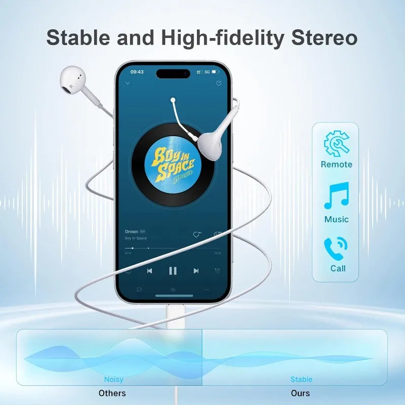 USB C Headphones for ios 16/15 Pro Max Plus, Type C Earbuds for ios Pro Air Mini, for MacBook, Earphones for Google Pixel TAVEN System LLC
