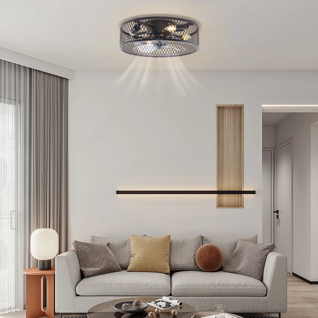 18 Inch Fan Pendant Light Black - Without Light Source E27 * 4 for Living Rooms, Restaurants, Bedrooms Foyers, Farmhouses, Bars TAVEN System LLC