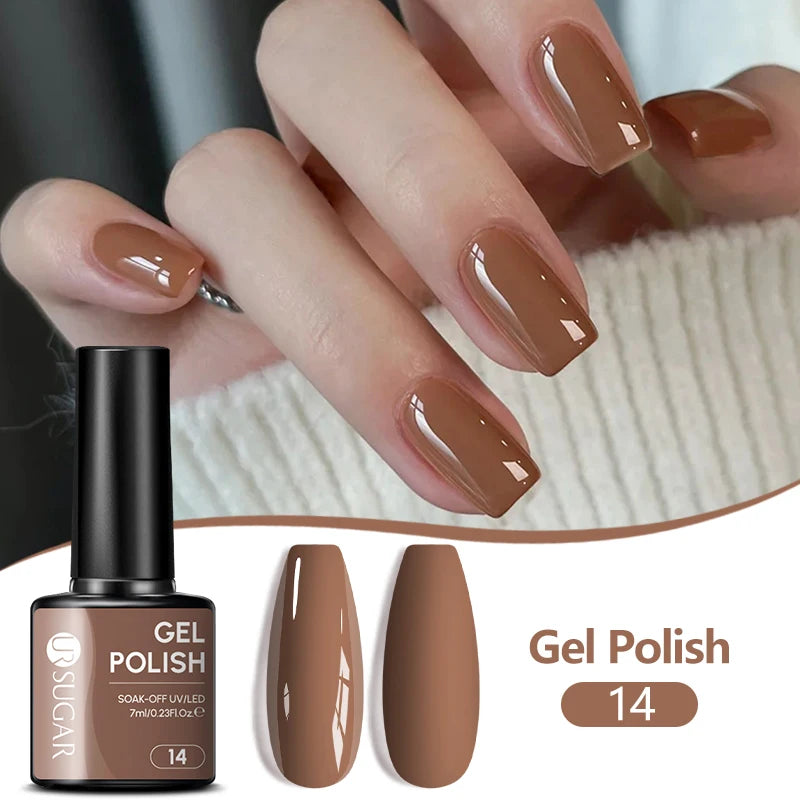 UR SUGAR 7ML Nail Gel Fresh Macaron 107 Colors All For Manicure Semi Permanent Soak Off LED UV Long-Lasting Nail Art Varnish TAVEN System LLC