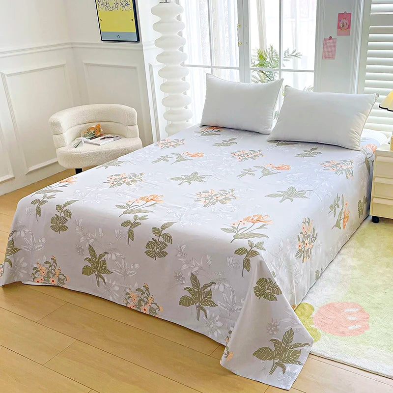 1pc Bed Sheet Flower Printed Top Sheets Single/Queen/King Bedsheet for Double Beds Floral Flat Bed Sheet(without pillowcase) TAVEN System LLC