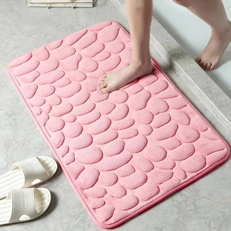 Embossed Microfiber Pebble Floor Mat Anti Slip Bathroom Carpet TAVEN System LLC