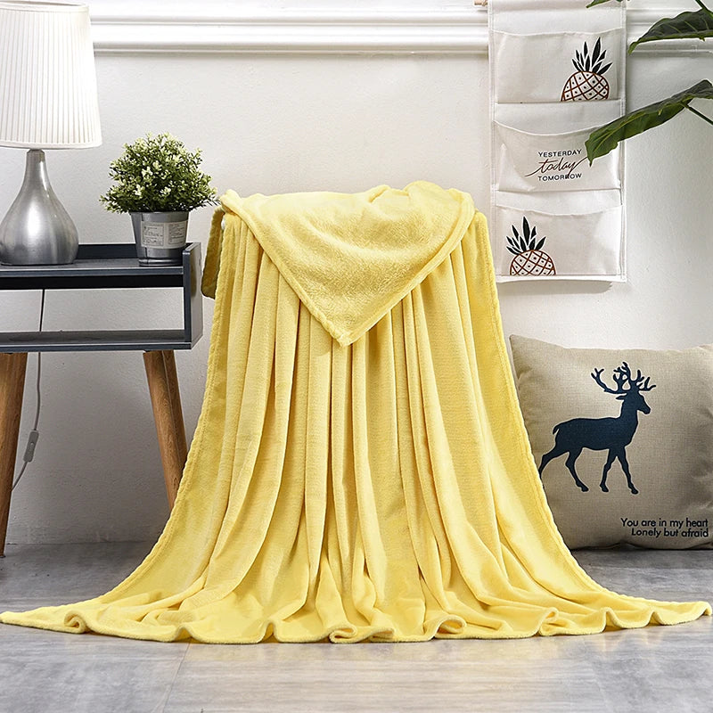 Soft Warm Blankets For Beds Winter Warm Coral Velvet Solid Sofa Cover Bedspread Winter Plaid Blankets Winter Sheet Bedspread TAVEN System LLC