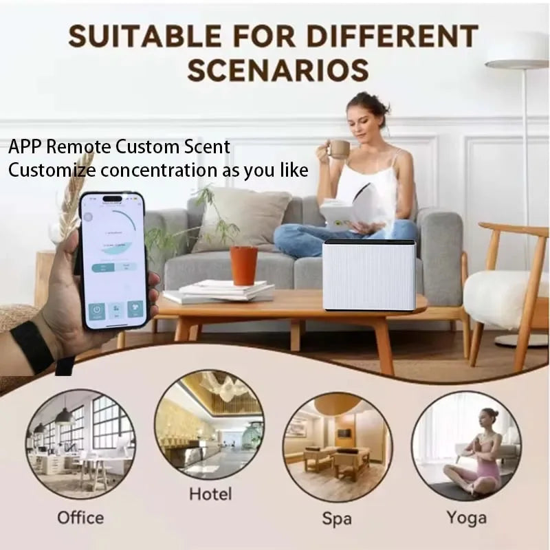 NAMSTE 1000ML Fragrance Diffuser WIFI Bluetooth Smart Scent Air Machine For Home Hotel HVAC Aroma Diffuser Cover 4000m³ Black TAVEN System LLC