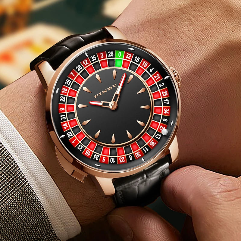 Men’s Automatic Skeleton NH35 Sapphire Leather Watch TAVEN System LLC