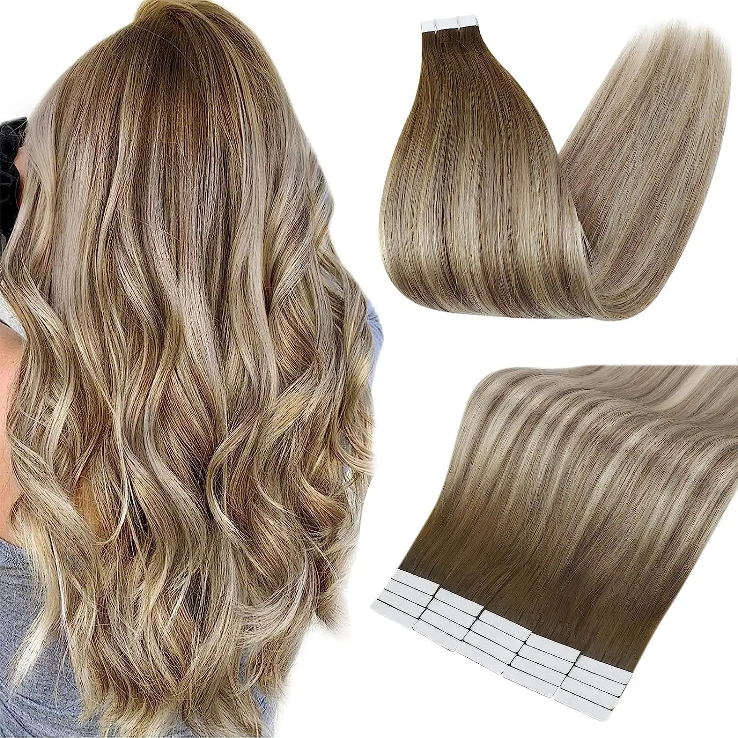 Shine Remy Straight Tape In Human Hair Extensions