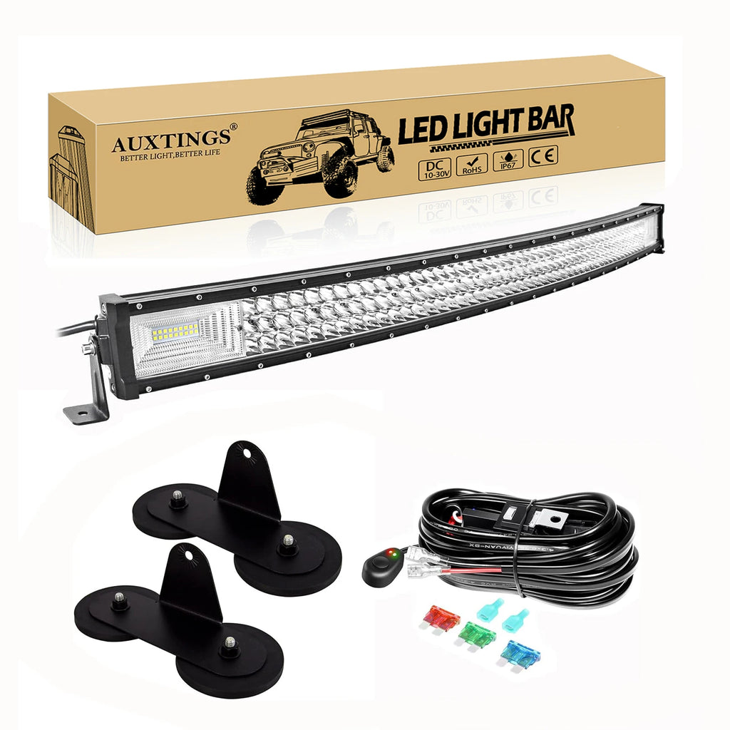 7D 22 - 52in Curved 270W-675W Off Road LED Light Bar with Strong Magnet Brackets Wire Kit 12V 24V Led Bar for SUV Truck 4x4 Boat TAVEN System LLC