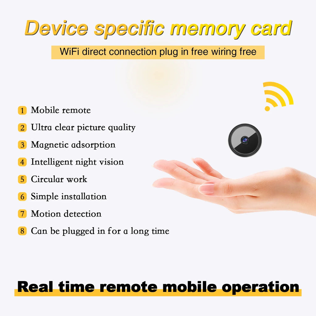 R5  Only 0.9-inch HD night vision miniature camera, covert audio and video recording, wireless home security small monitor TAVEN System LLC
