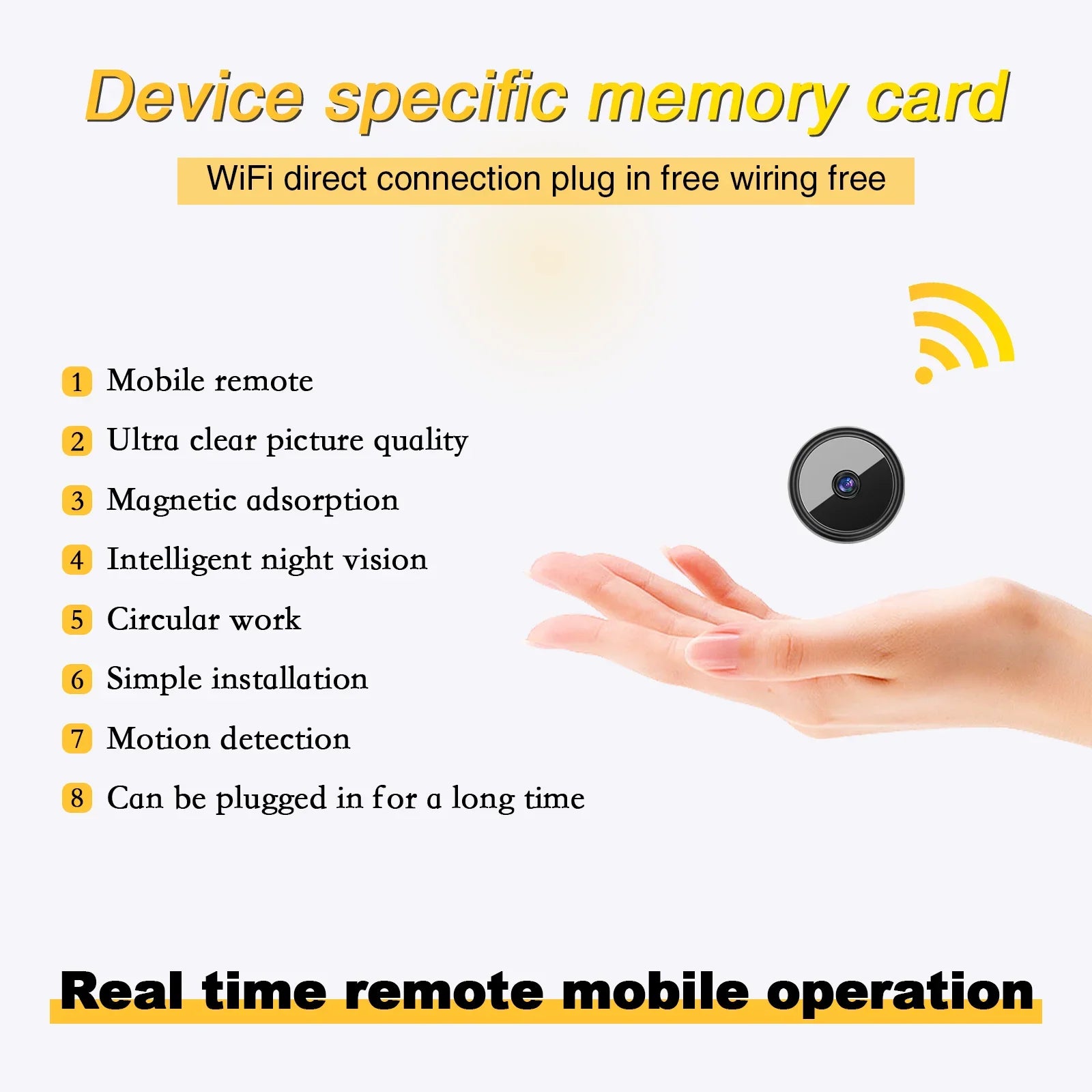 R5  Only 0.9-inch HD night vision miniature camera, covert audio and video recording, wireless home security small monitor TAVEN System LLC