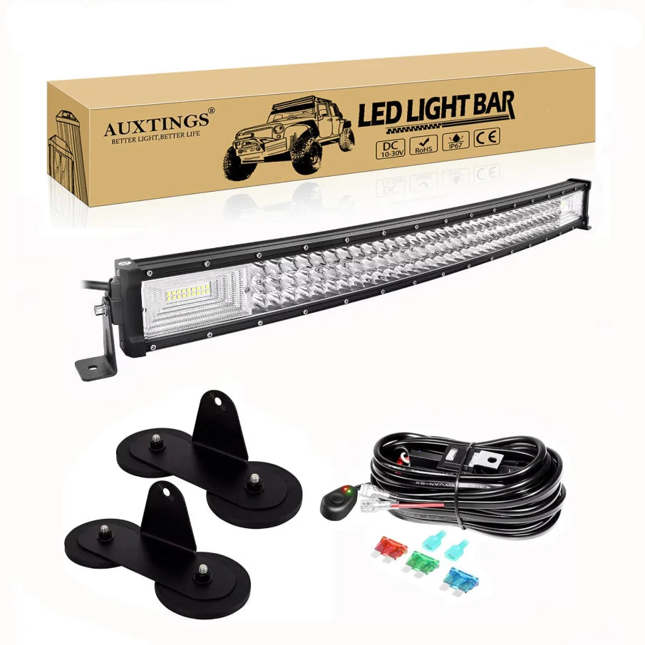 7D Curved LED Light Bar 22-52in 675W Off Road Truck Lamp TAVEN System LLC