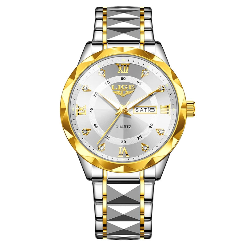 New LIGE Top Brand Luxury Man Wristwatch Waterproof Luminous Date Week Men Watches Stainless Steel Quartz Men's Watch Male reloj - TAVEN System LLC