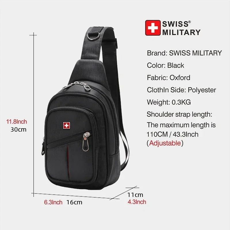 SWISS Waterproof Men Chest Bag Oxford Sling Crossbody Travel Bag TAVEN System LLC