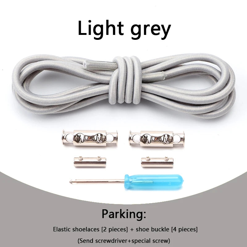 1 Pair No tie Shoelaces For Sneakers Elastic Shoelace Metal Spring Lock Man And Woman Shoe Accessories Lazy Shoe Laces 100cm TAVEN System LLC