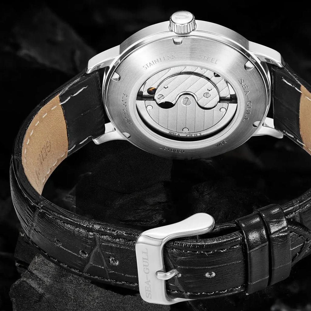 Men Luxury Hand Wind Mechanical Leather Business Wrist Watch TAVEN System LLC