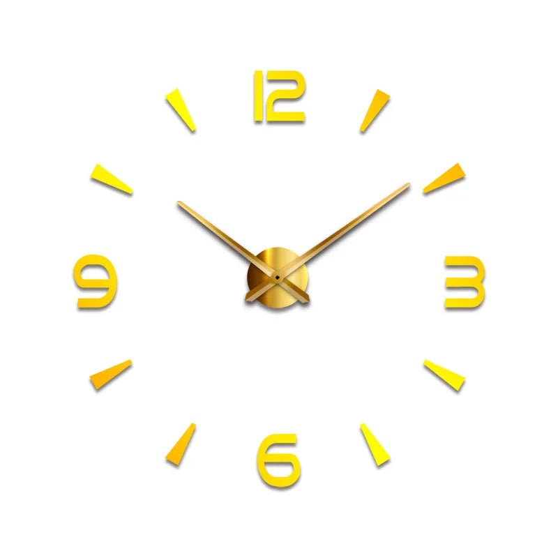 New Modern Design Large Wall Clock 3D DIY Quartz Clocks Fashion Watches Acrylic Mirror Stickers Living Room Home Decor Horloge