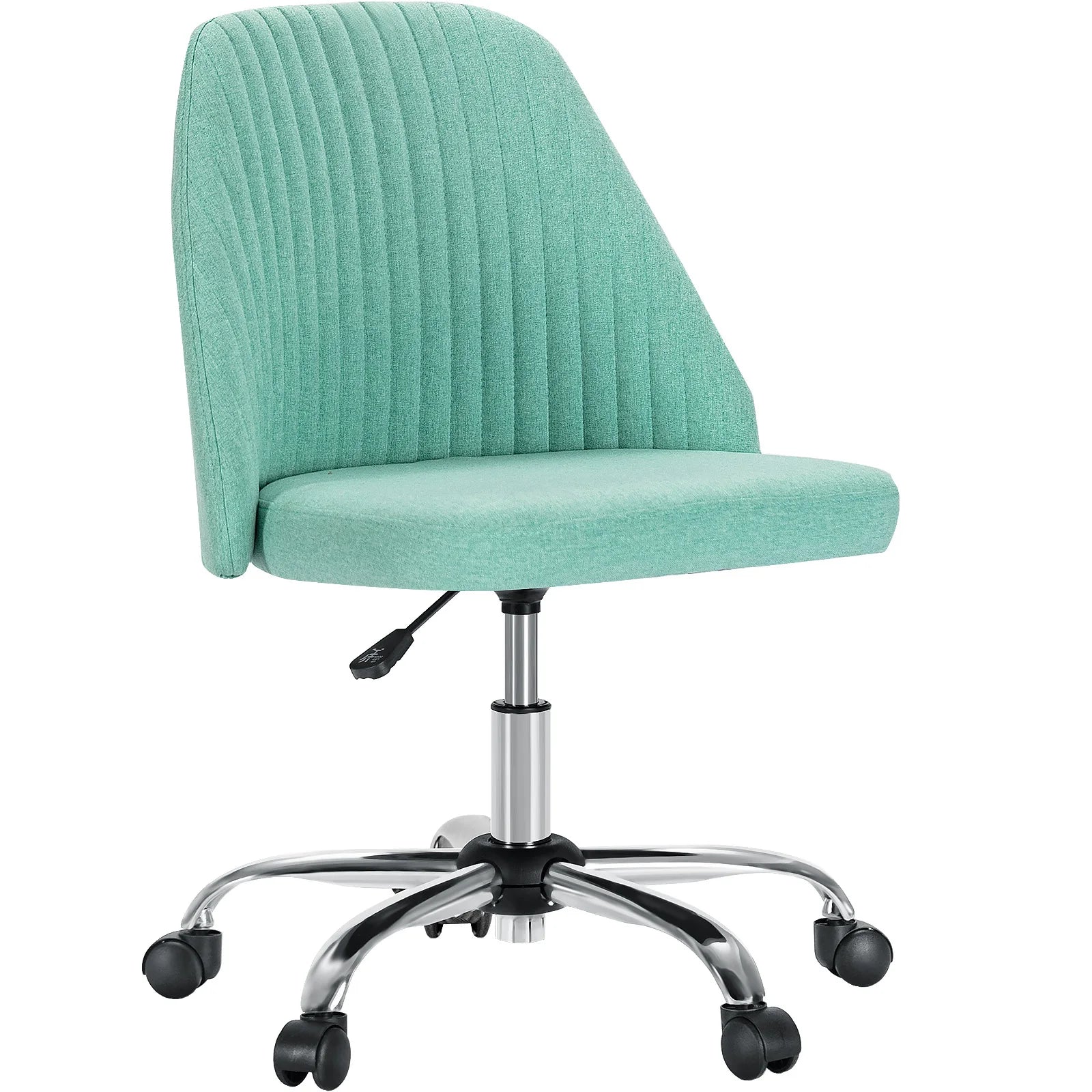 JHK Armless Fabric Office Chair with Wheels Height Adjustable TAVEN System LLC