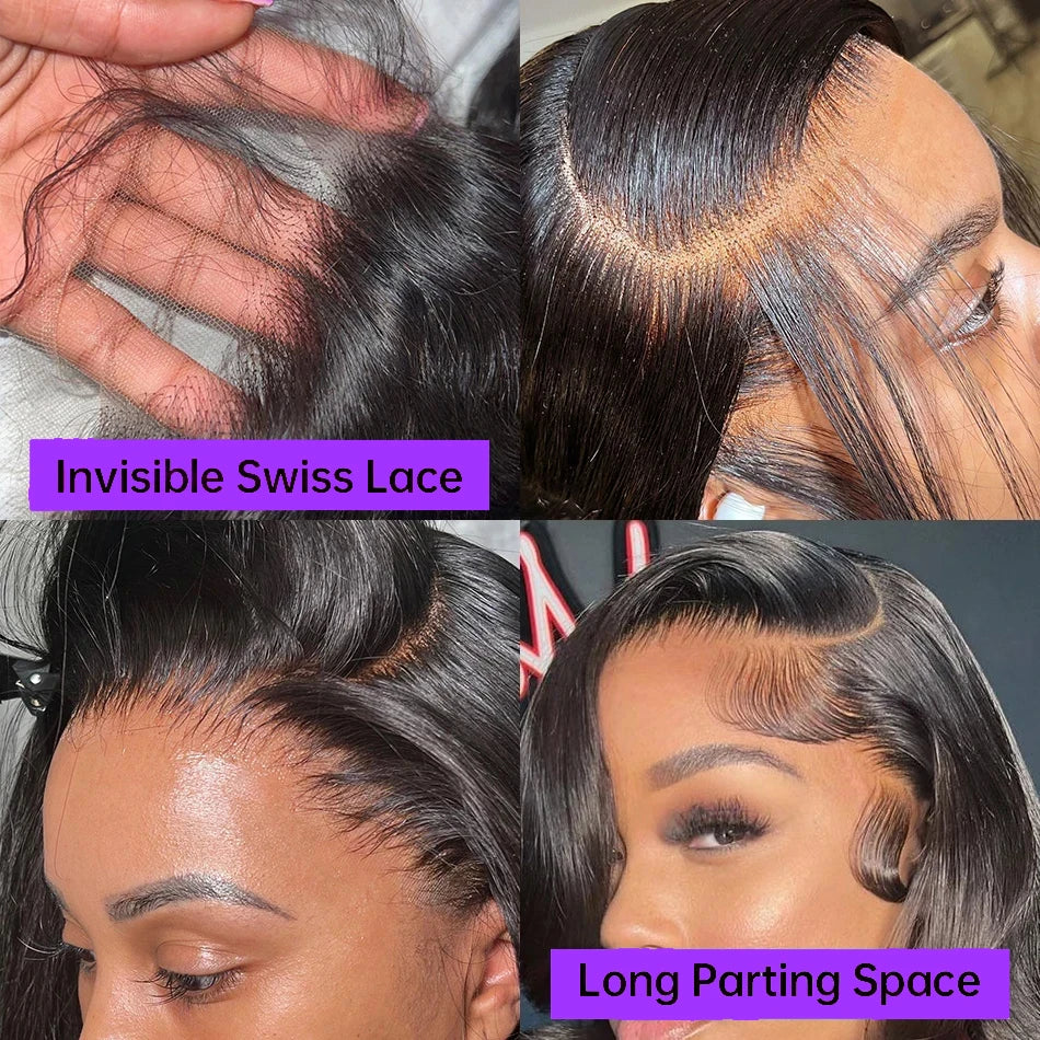 Loose wave bob human hair lace front wig