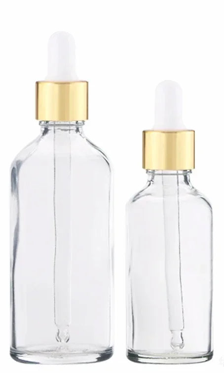 28PCS 30/50ml Gold Dropper Bottle 1oz2oz Essential Oil Glass Aromatherapy Liquid Drop for Massage Pipette Bottles Refillable TAVEN System LLC
