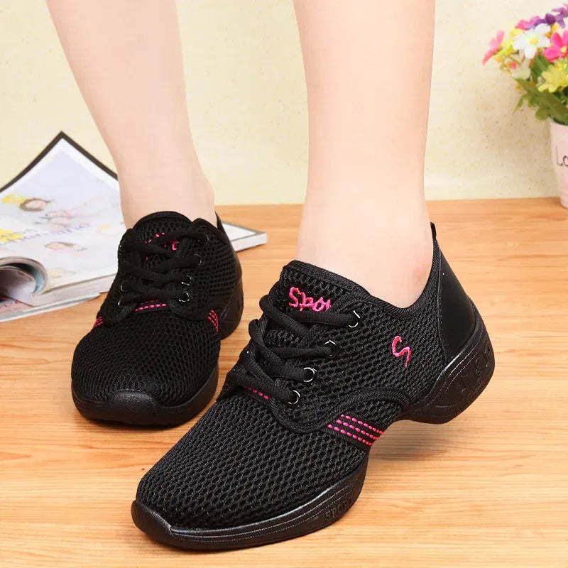 Color: Gold, Shoe Size: 38 - Lightweight Sneakers Fashion Sports Feature Soft Outsole Breathable Running Modern Dance Shoes Sneakers for Woman Practice Shoes bibady