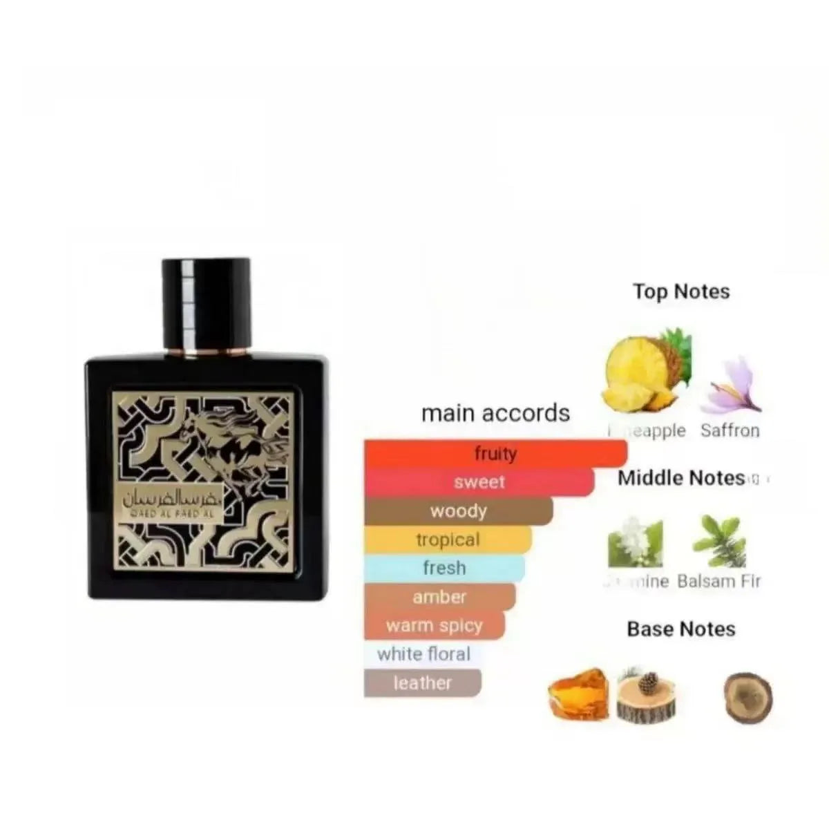 QAED AL FURSAN Neutral perfume Middle East Arab perfume 3.4oz100ml, lasting fragrance, suitable for any venue TAVEN System LLC