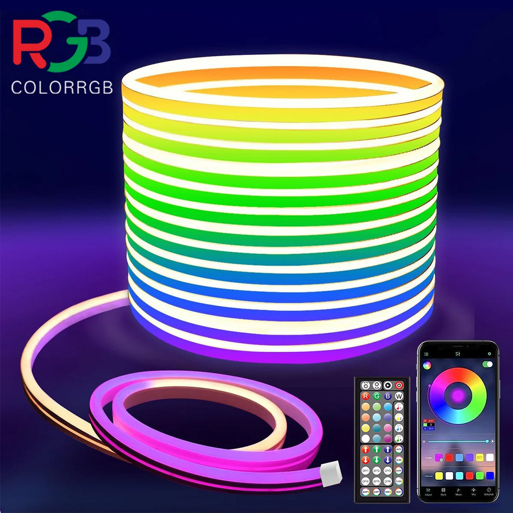Neon LED Rope Lights,  LED Lights For Bedroom Flexible LED Light Strip With Remote And APP Control RGB Lighting Strip TAVEN System LLC