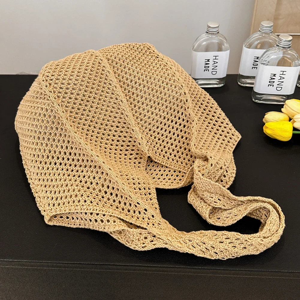 Women Straw Woven Beach Tote Bag Crochet Shoulder Handbag TAVEN System LLC