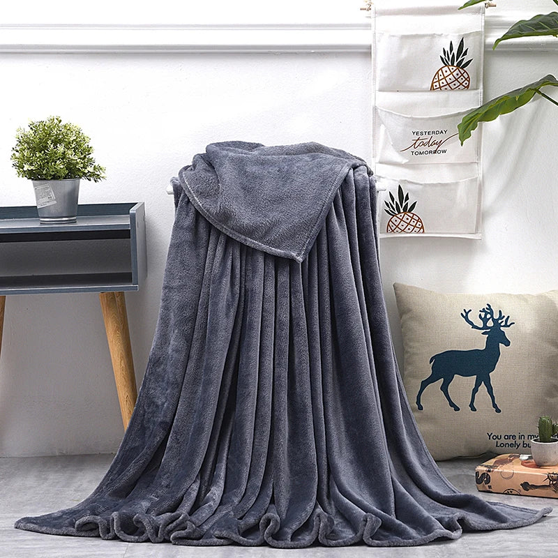 Soft Warm Blankets For Beds Winter Warm Coral Velvet Solid Sofa Cover Bedspread Winter Plaid Blankets Winter Sheet Bedspread TAVEN System LLC