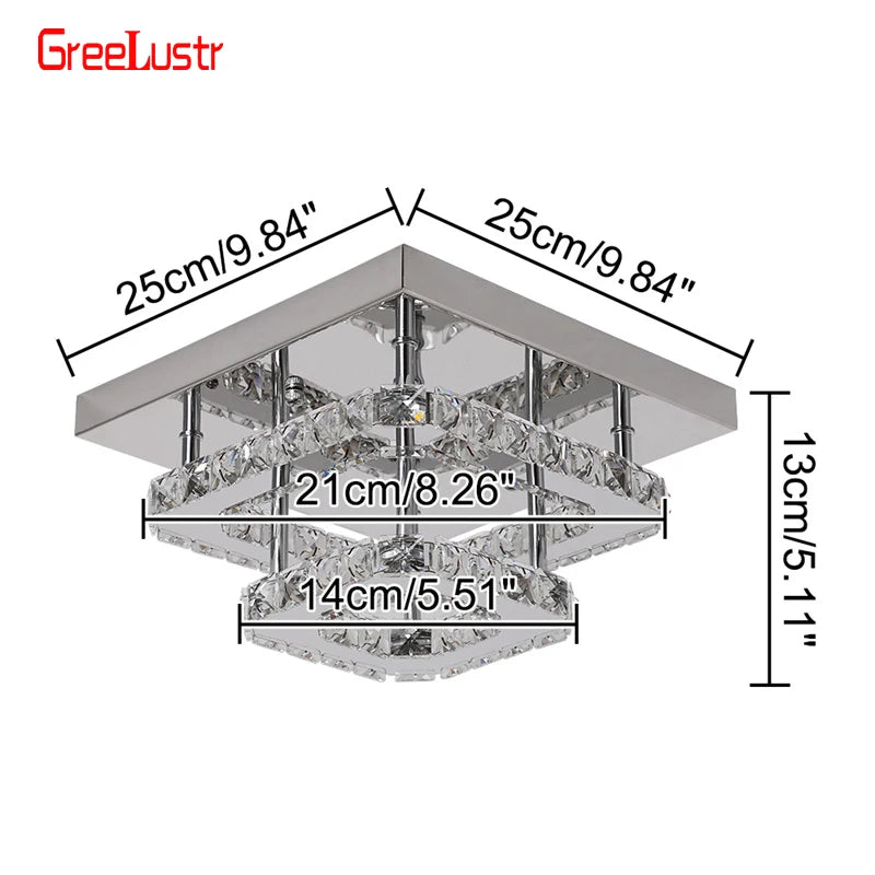 5 Rings Crystal Led Chandeliers Ceiling Mirror Stainless Steel Lustre Cristal For Kitchen Luminarias Parateto Fixtures Plafonier TAVEN System LLC