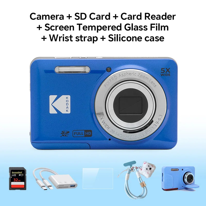 KODAK PIXPRO FZ55-RD 16MP Digital Camera 5X Optical Zoom 28mm Wide Angle 1080P Full HD Video 2.7" LCD Vlogging Camera TAVEN System LLC