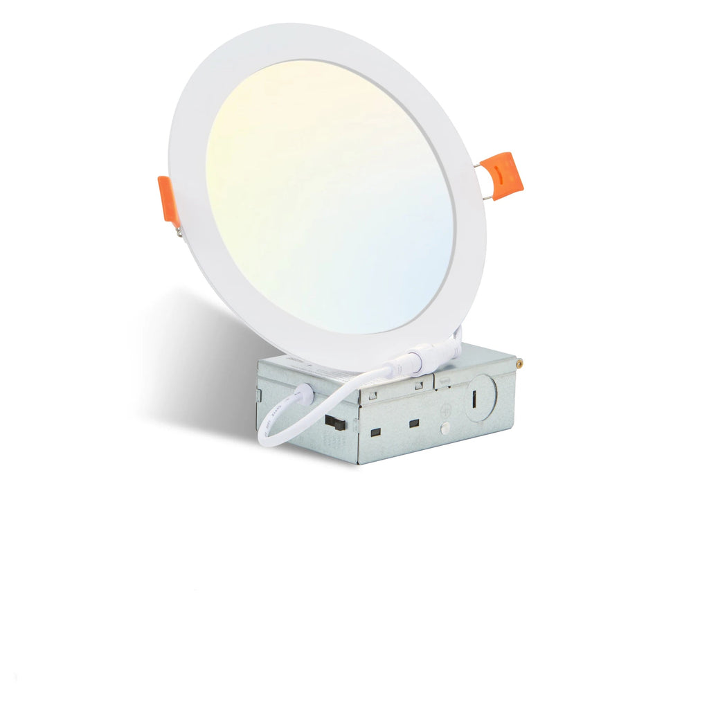 12-Piece Set of Shell-Less Led Ceiling Lights, Dimmable Recessed Downlights with Junction Box, 3000K-5000K Adjustable Color Temperature White Light TAVEN System LLC