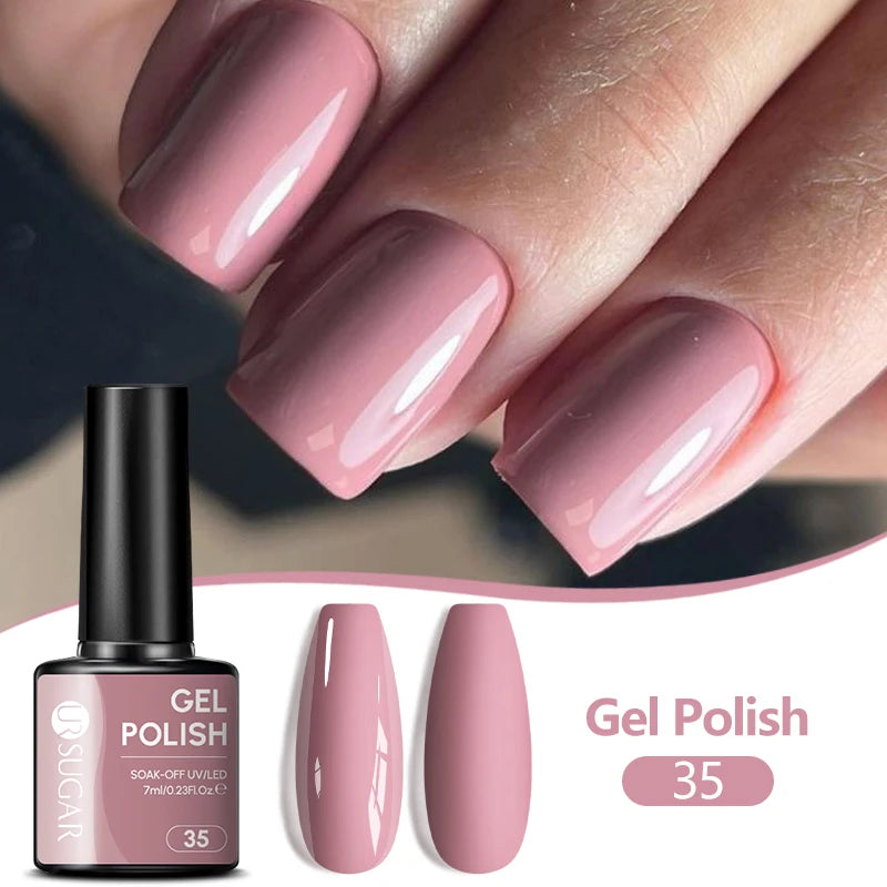 UR SUGAR 7ML Nail Gel Fresh Macaron 107 Colors All For Manicure Semi Permanent Soak Off LED UV Long-Lasting Nail Art Varnish TAVEN System LLC
