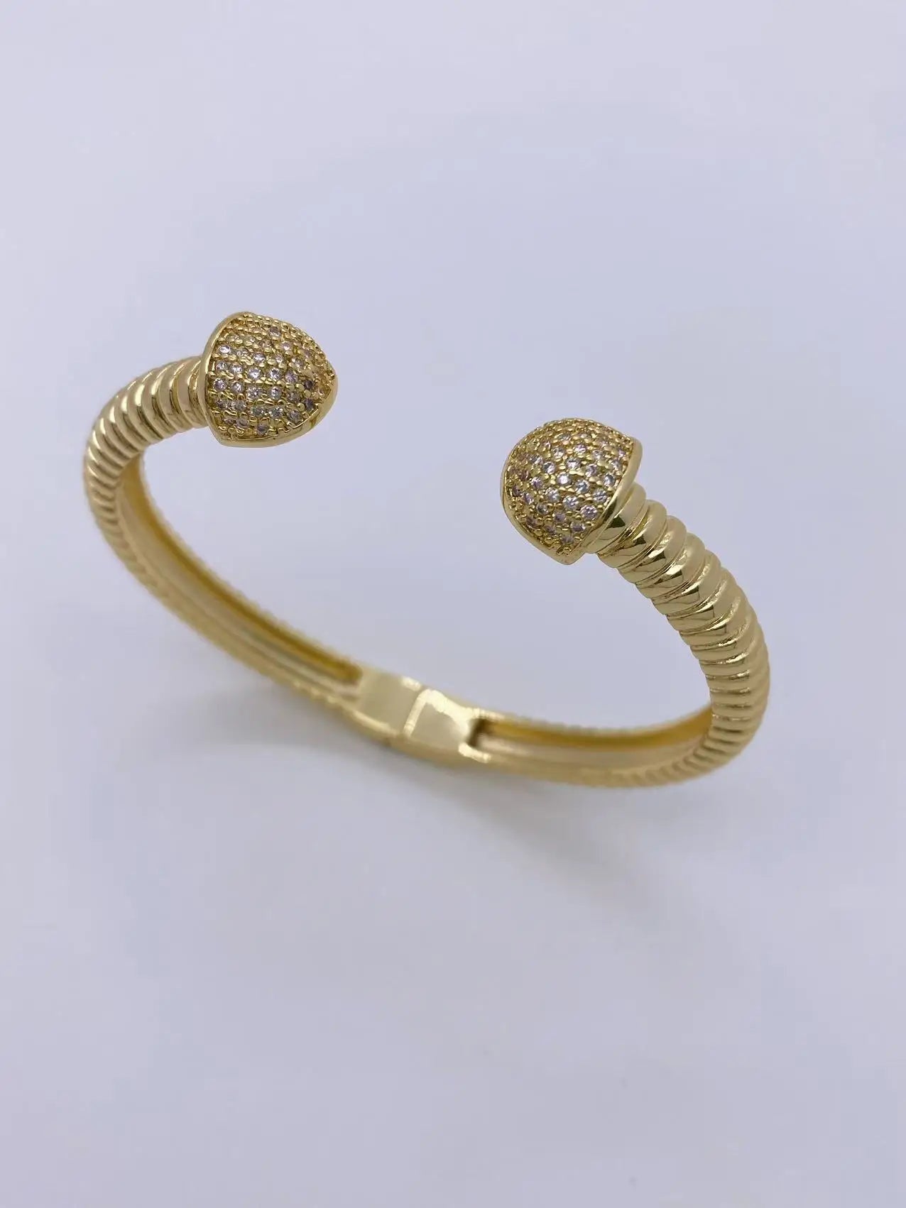 5PCS, Fashion Geometric Bracelet Bangles & Rings Open Design 18k Gold Plated Jewelry Gift For Girls