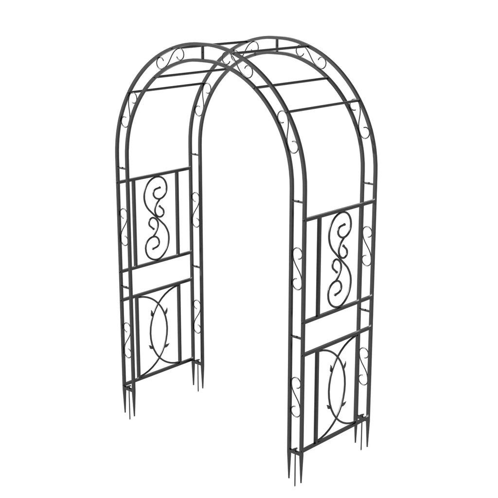 Heavy duty metal garden arbor arch trellis for climbing plants