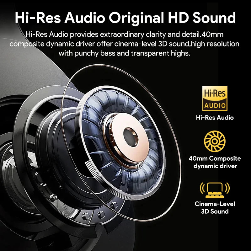 QCY H3 ANC Wireless Headphones 43dB Hybrid Active Noise Cancellation Headset Bluetooth 5.4 Hi-Res Audio Earphones 60H Playtime TAVEN System LLC
