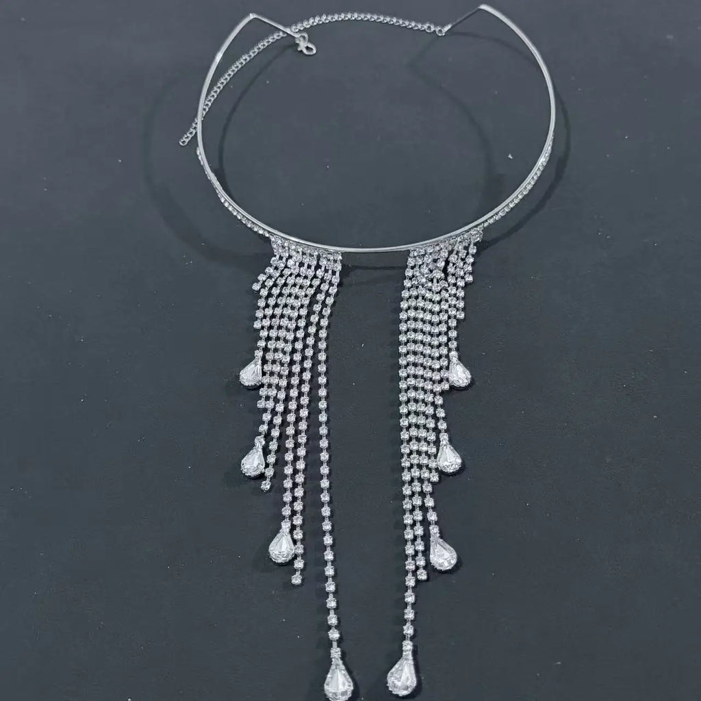New tassel mask with exaggerated personality, rhinestone glasses chain, party accessories TAVEN System LLC