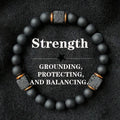 1pc Men's Volcanic Stone Bracelet with Square Black Agate, Fashionable Jewelry Suitable for Modern Gentlemen Magnetic Therapy TAVEN System LLC