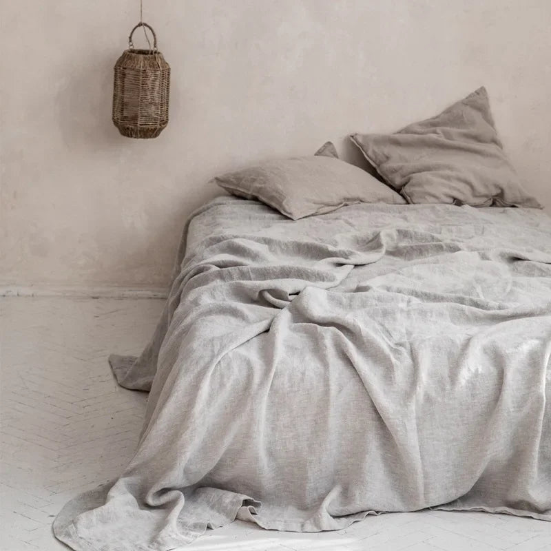 Pure Linen Bed Sheets 100% Stone Washed French Linen Solid Color Breathable and Durable for Hot Sleepers 1 PC Flat Sheet TAVEN System LLC