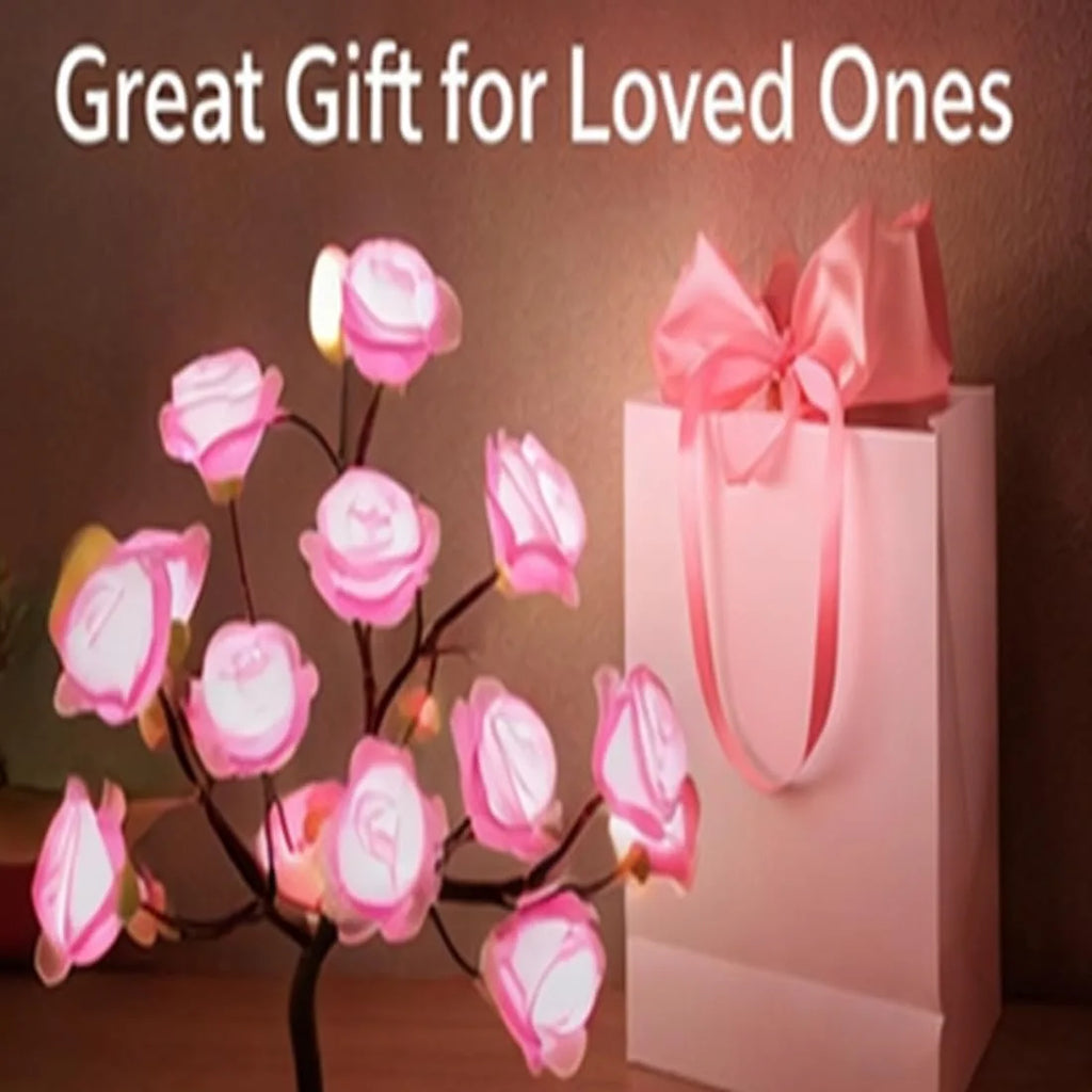 24 Colors Rose Tree Lamp, Color Changing Multicolor Rose Table Lamp with Remote, Pink Flower Lamp Girls Gift for Mother’s Day, Lighted Tabletop Tree for Christmas Valentine’s Day Wedding Decor TAVEN System LLC